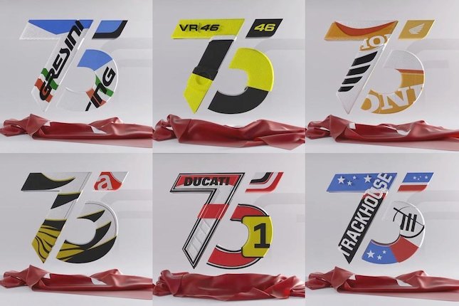 Tema vintage corak motor MotoGP di Silverstone, Inggris, 2-4 Agustus 2024, untuk perayaan ulang tahun MotoGP ke-75. (c) Instagram/MotoGP