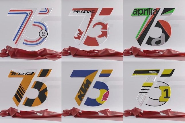 Tema vintage corak motor MotoGP di Silverstone, Inggris, 2-4 Agustus 2024, untuk perayaan ulang tahun MotoGP ke-75. (c) Instagram/MotoGP
